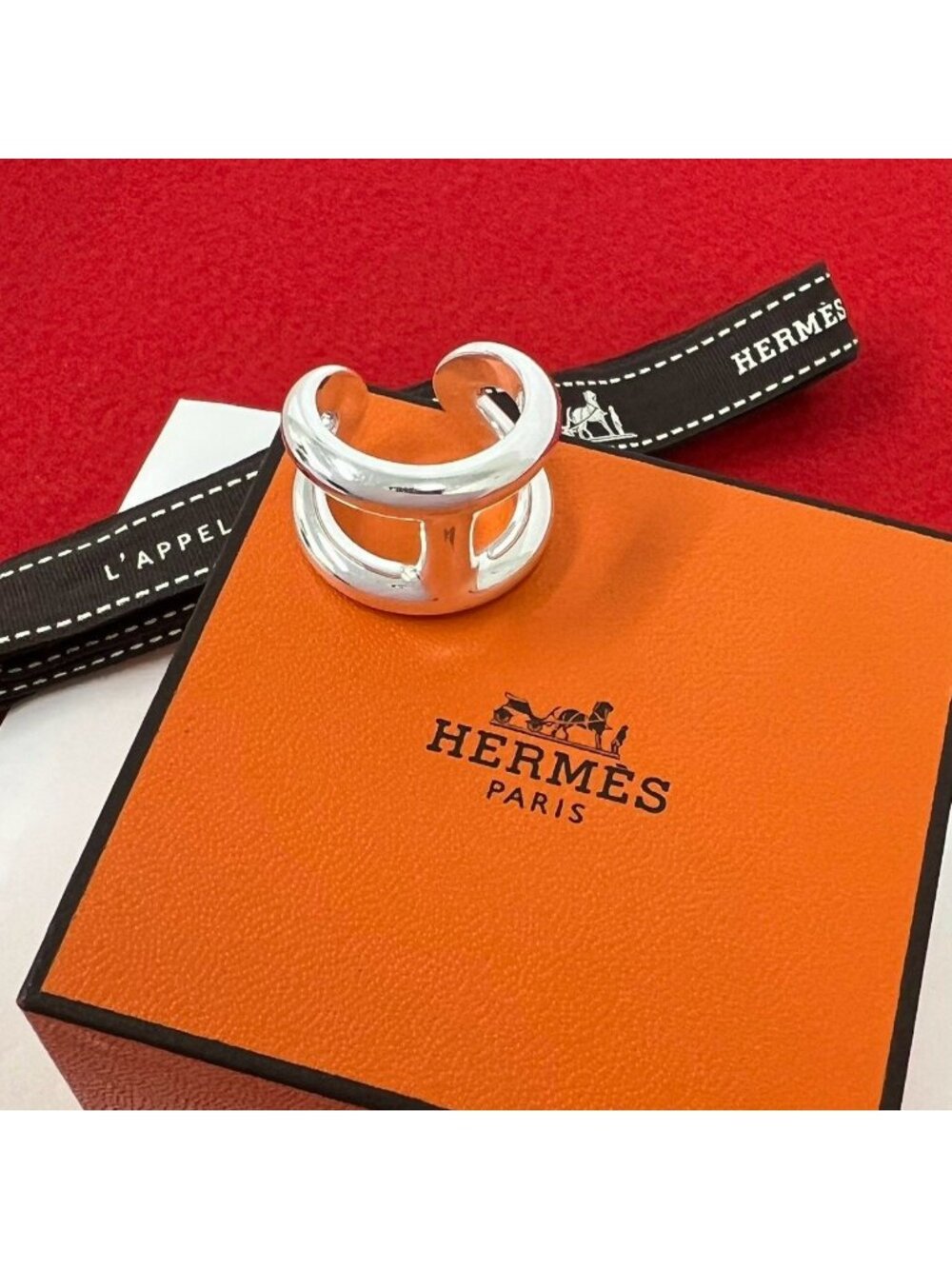 Hermes Osmose GM Ring 925 Sterling Silver